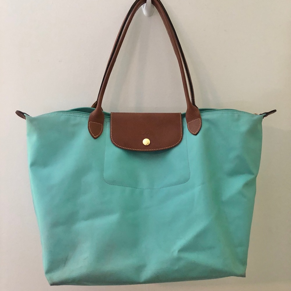 Longchamp Large Le Pliage - Tiffany blue
